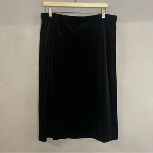 Vtg Black Velvet Skirt Pull-on 1980’s Y2K‎ Goth Boho Retros size Medium witchy